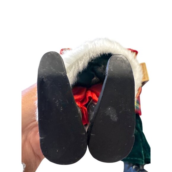 Christmas Caroler Figurines Set Boy & Girl Red Plaid Holiday Decor Vintage Style - Picture 9 of 12